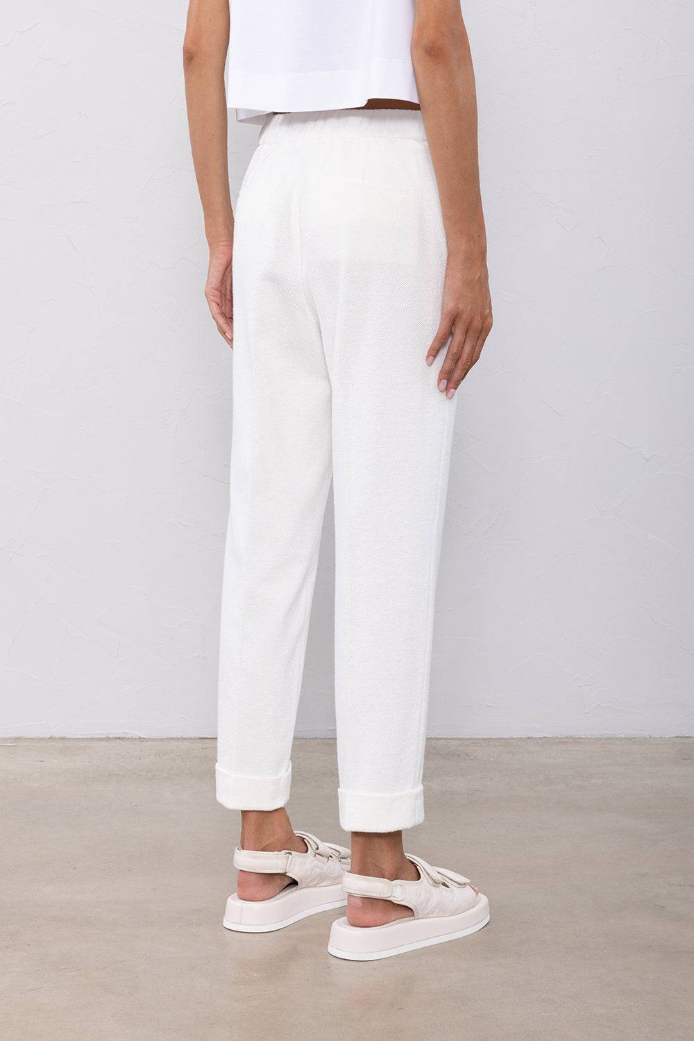 Peserico Pantalone in felpa rovescia di misto lino cotone Qualità Garantita