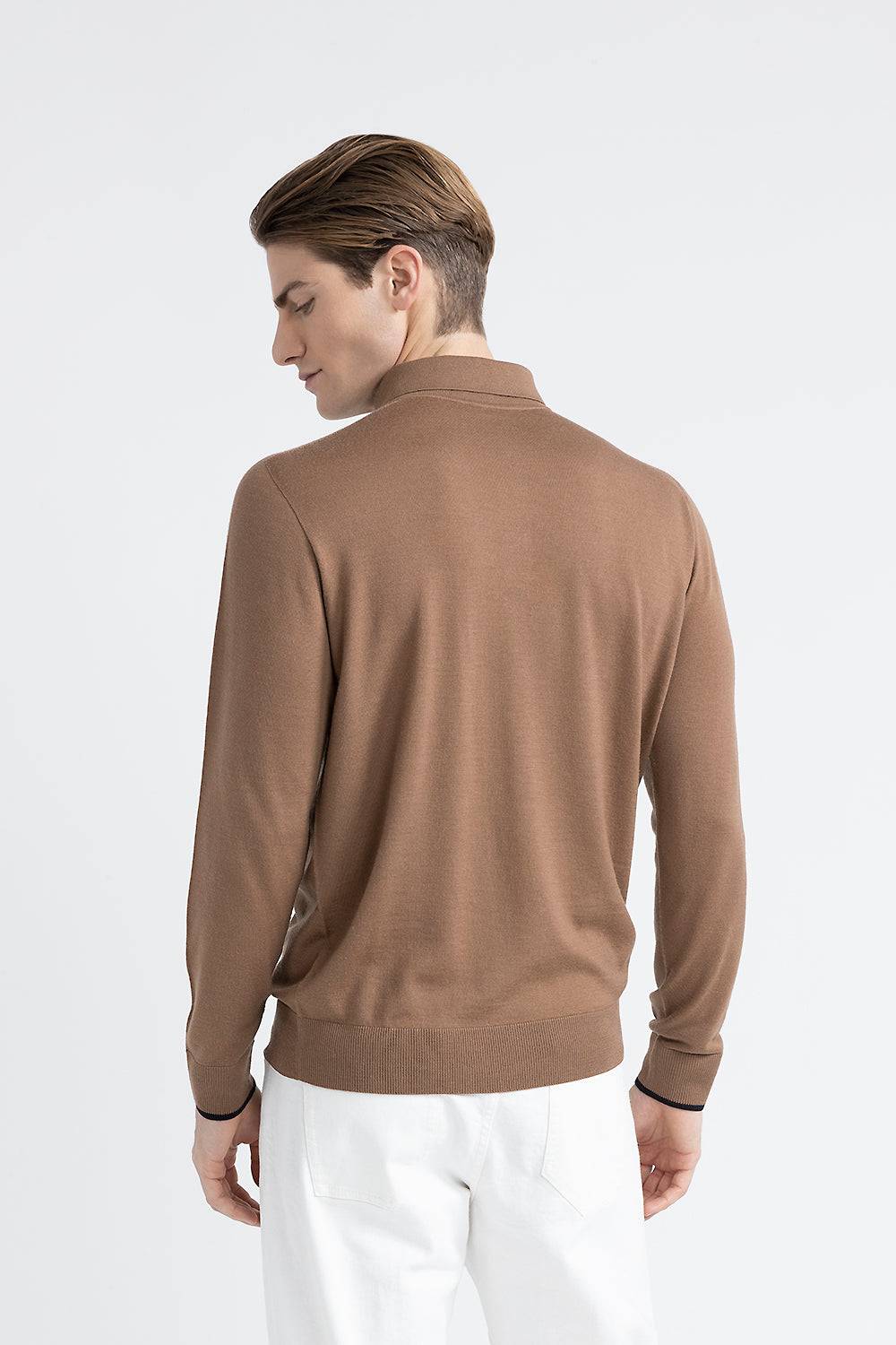 Peserico Maglia scollo a polo in pura lana vergine Economico