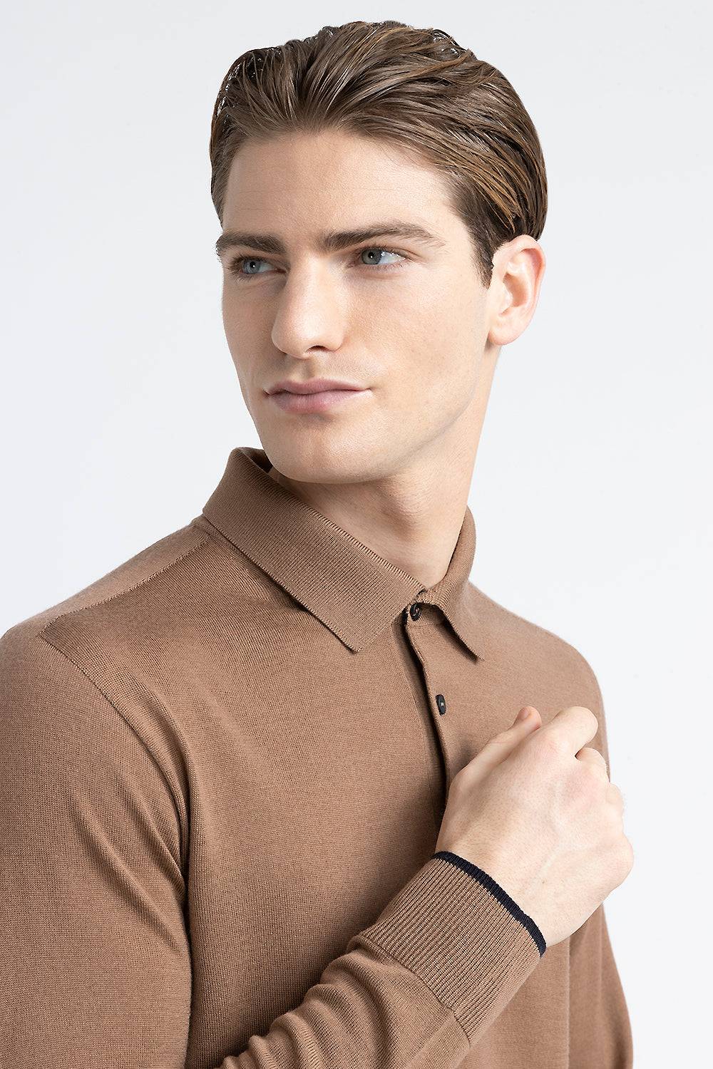 Peserico Maglia scollo a polo in pura lana vergine Economico