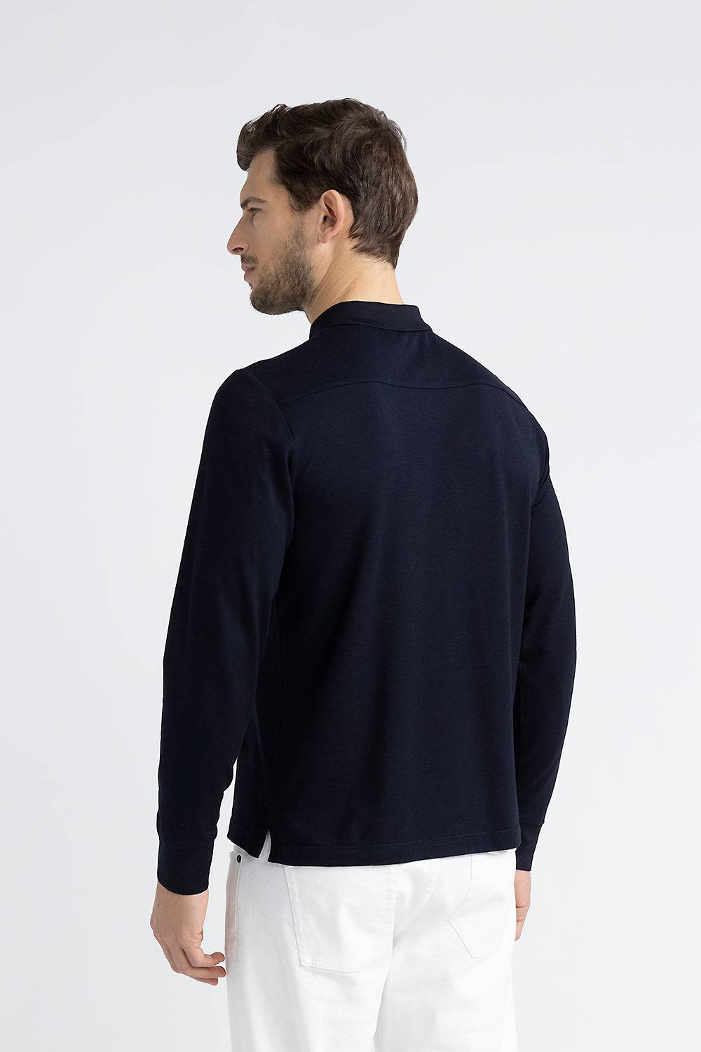 Peserico Polo in piquet di soffice cotone e tencel Vendite Flash