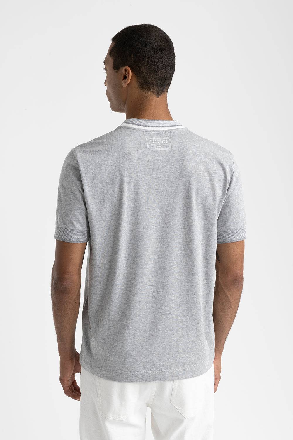 Peserico T-shirt in jersey di cotone con dettagli tricot Moda