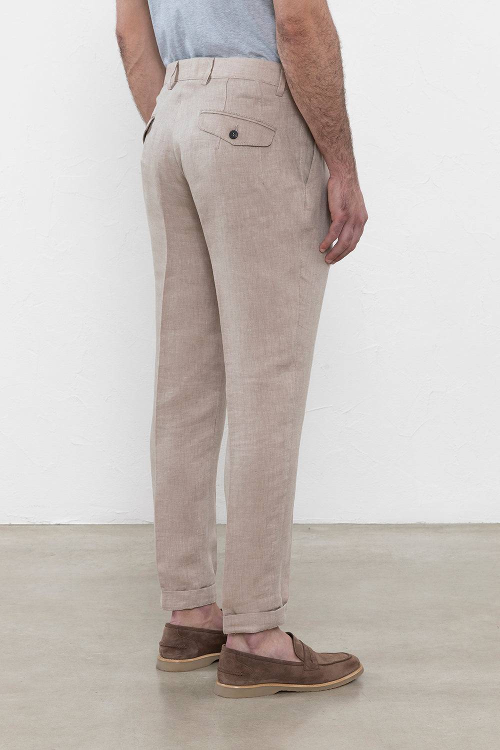 Peserico Pantalone chino in chevron di puro lino Negozio online di fabbrica