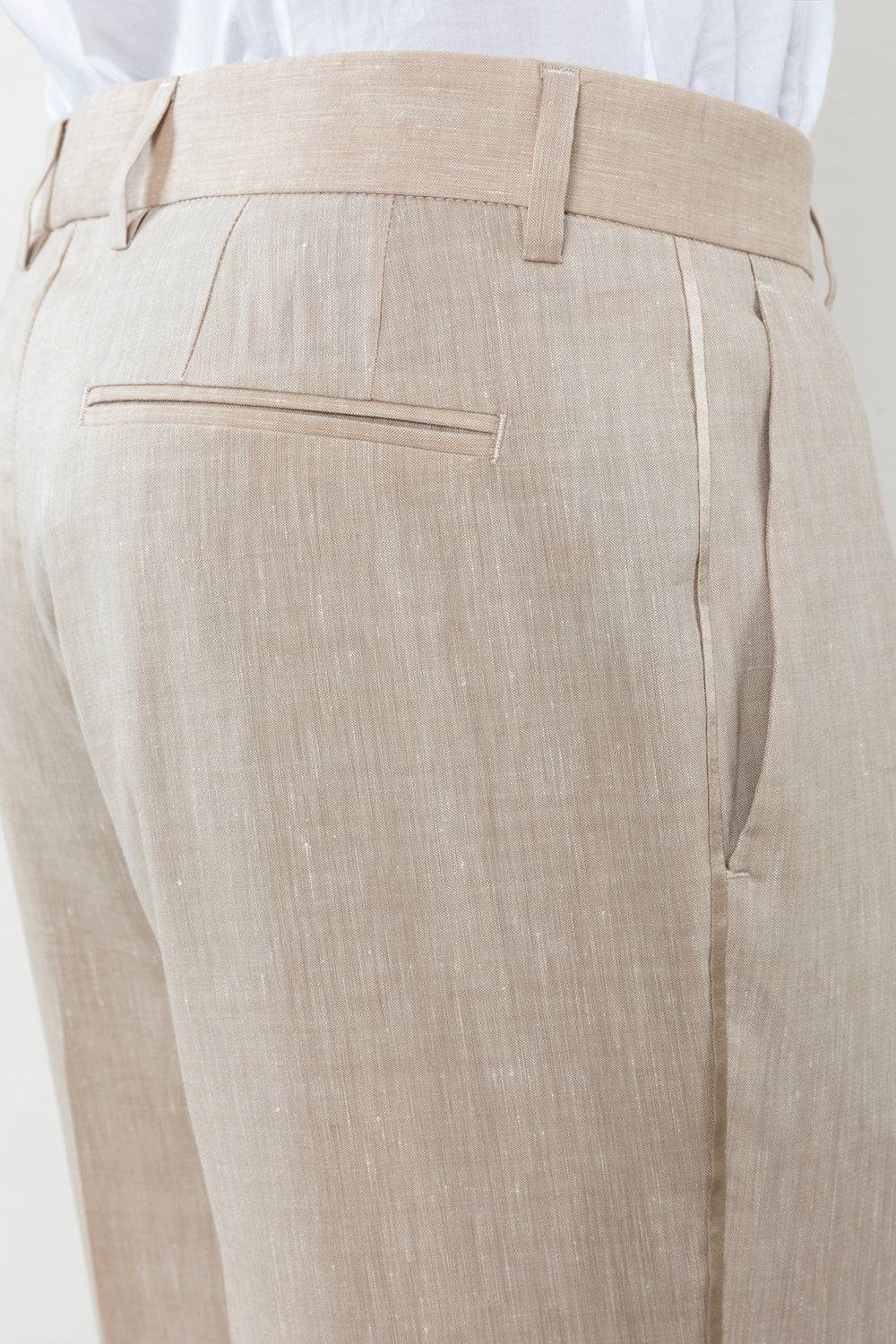Peserico Pantalone classico in tela Estrato di lana e lino Offerta Pasqua