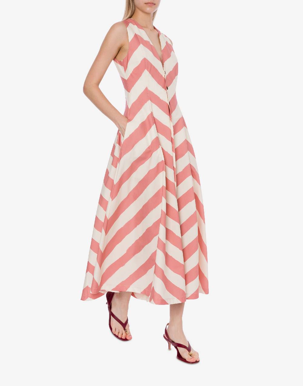 Philosophy Di Lorenzo Serafini Abito chemisier a righe in cotone stretch Presa