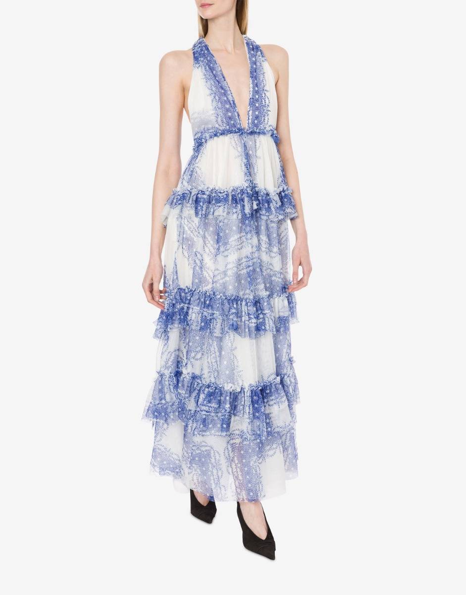 Philosophy Di Lorenzo Serafini Abito a balze in tulle stampato Shopping online