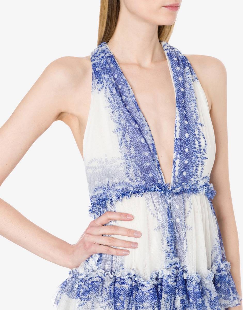 Philosophy Di Lorenzo Serafini Abito a balze in tulle stampato Shopping online