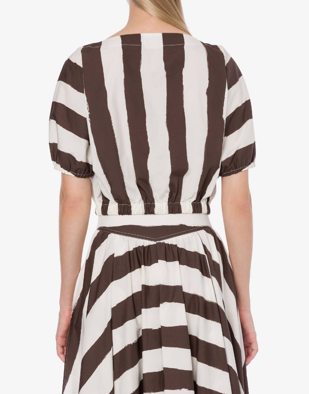 Philosophy Di Lorenzo Serafini Blusa crop a righe in cotone stretch Offerta temporanea