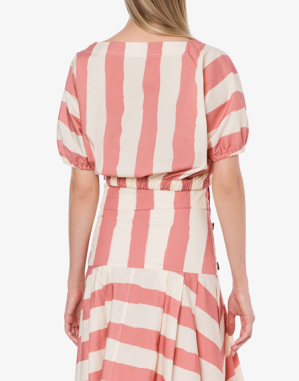 Philosophy Di Lorenzo Serafini Blusa crop a righe in cotone stretch Offerte esclusive