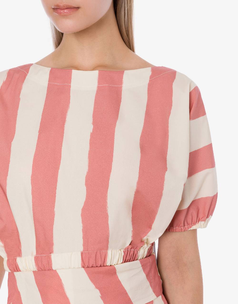Philosophy Di Lorenzo Serafini Blusa crop a righe in cotone stretch Offerte esclusive