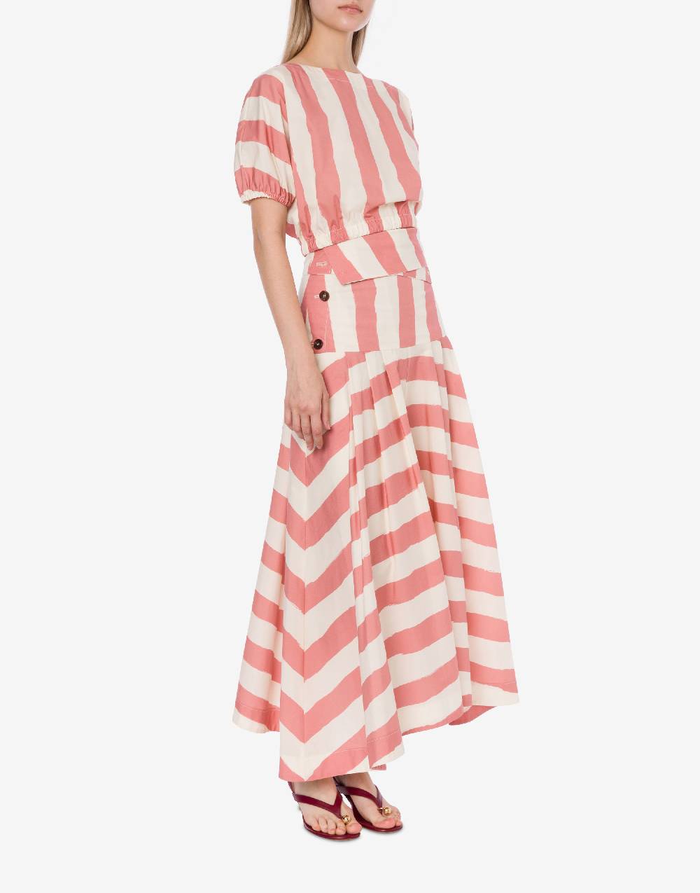 Philosophy Di Lorenzo Serafini Blusa crop a righe in cotone stretch Offerte esclusive