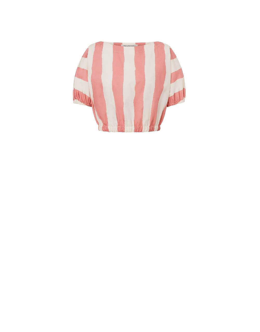 Philosophy Di Lorenzo Serafini Blusa crop a righe in cotone stretch Offerte esclusive
