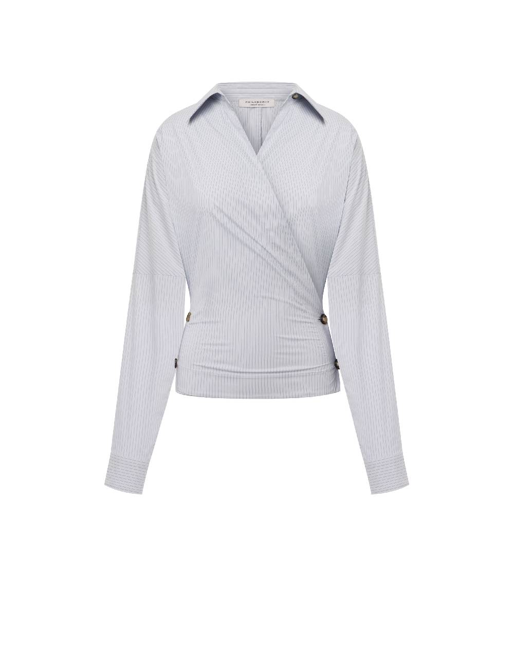 Philosophy Di Lorenzo Serafini Camicia in taffetà stretch con bottoni Nuovi prodotti