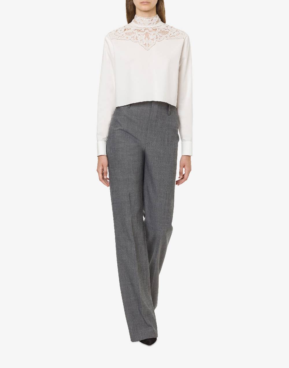 Philosophy Di Lorenzo Serafini Camicia crop in popeline con ricamo ACQUISTA ORA