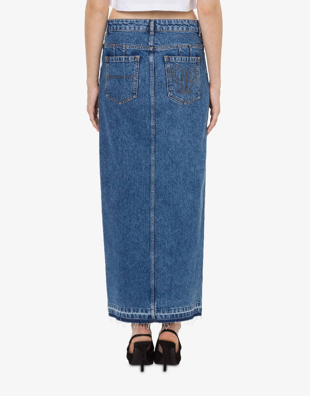 Philosophy Di Lorenzo Serafini Gonna in denim con spacco Discount Store per i nuovi prodotti