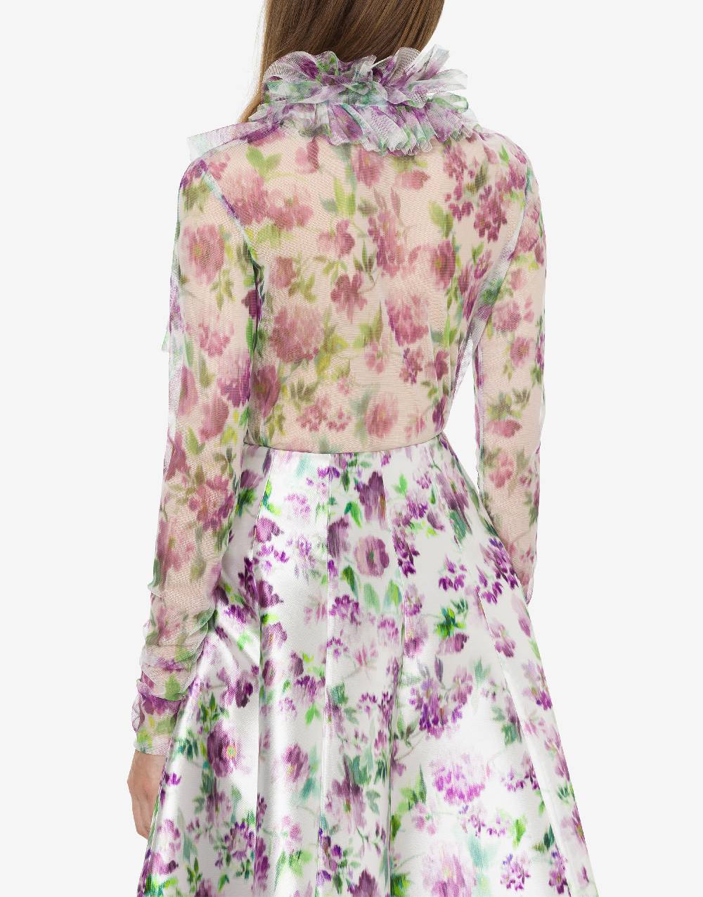 Philosophy Di Lorenzo Serafini Blusa in tulle con stampa fiori 2025