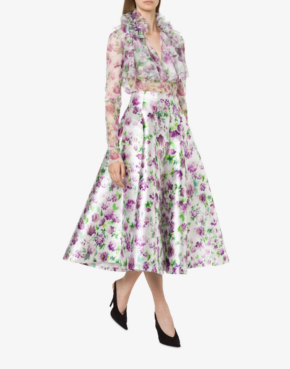 Philosophy Di Lorenzo Serafini Blusa in tulle con stampa fiori 2025