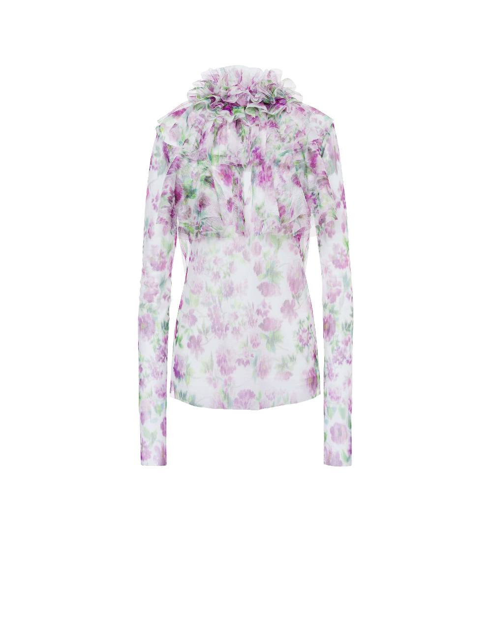 Philosophy Di Lorenzo Serafini Blusa in tulle con stampa fiori 2025