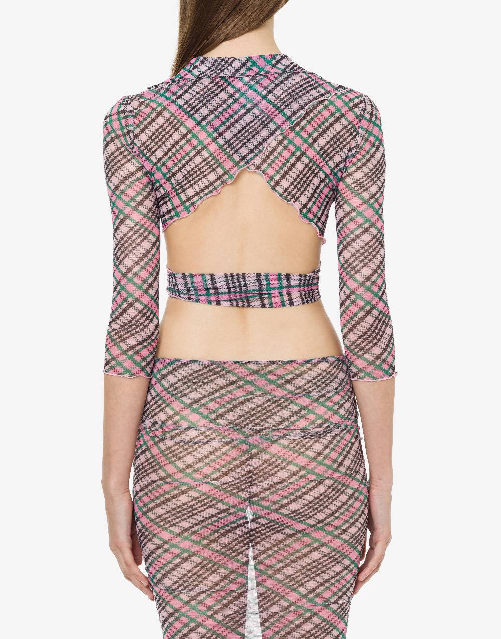 Philosophy Di Lorenzo Serafini Crop top beachwear in tulle Check Italia