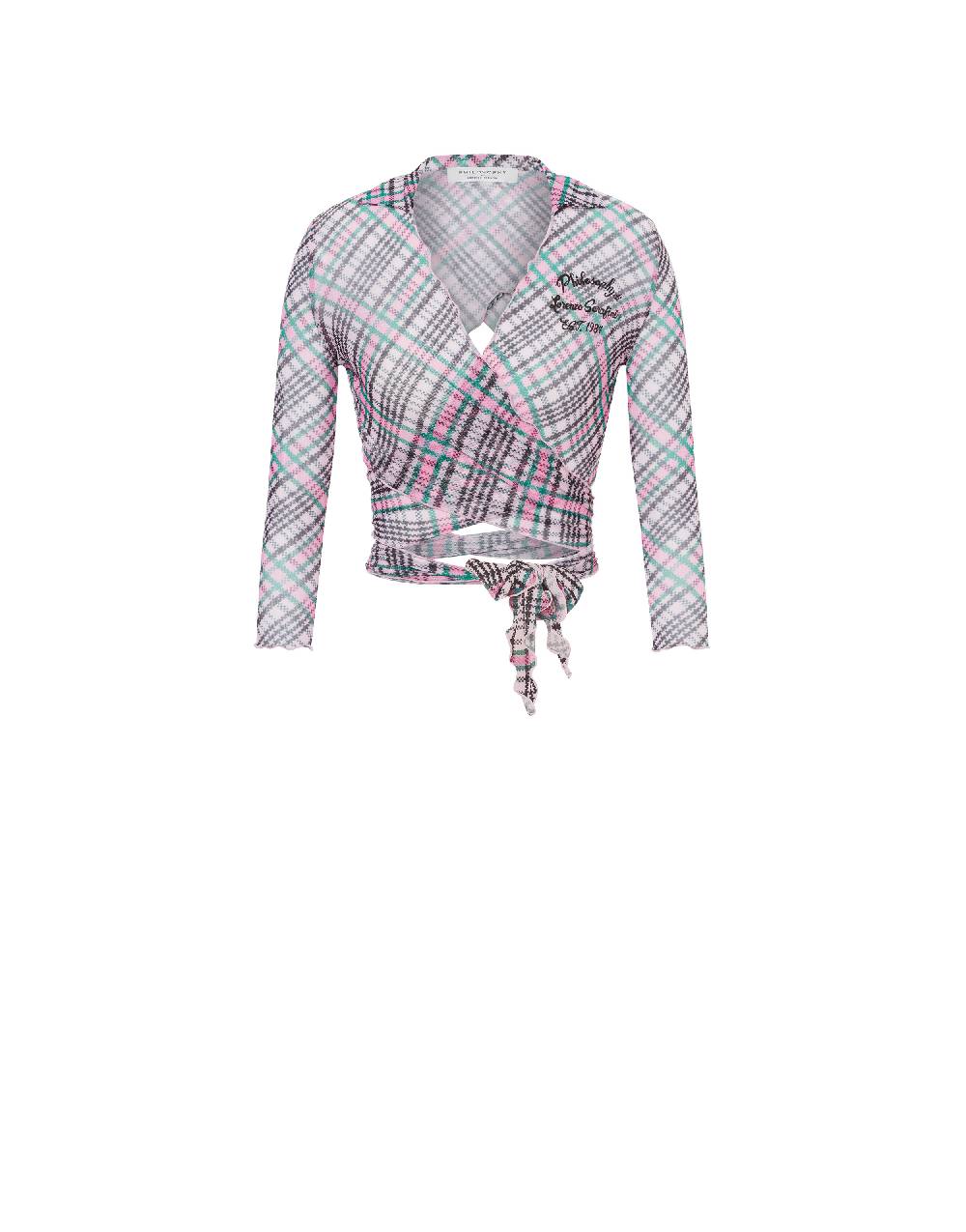 Philosophy Di Lorenzo Serafini Crop top beachwear in tulle Check Italia