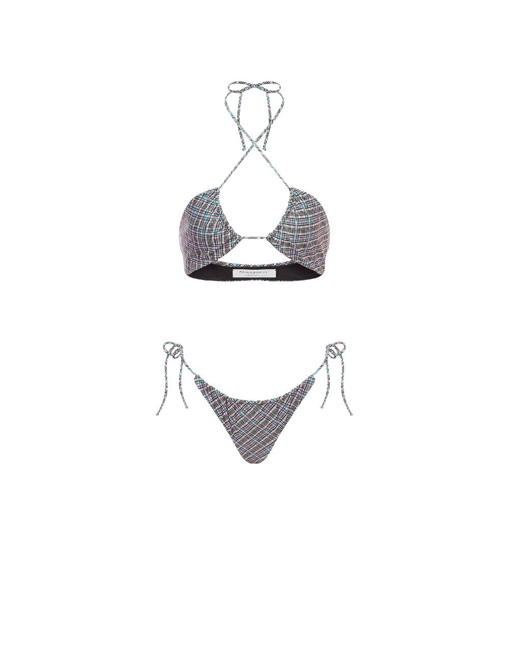 Philosophy Di Lorenzo Serafini Bikini con stampa Check Nuovo