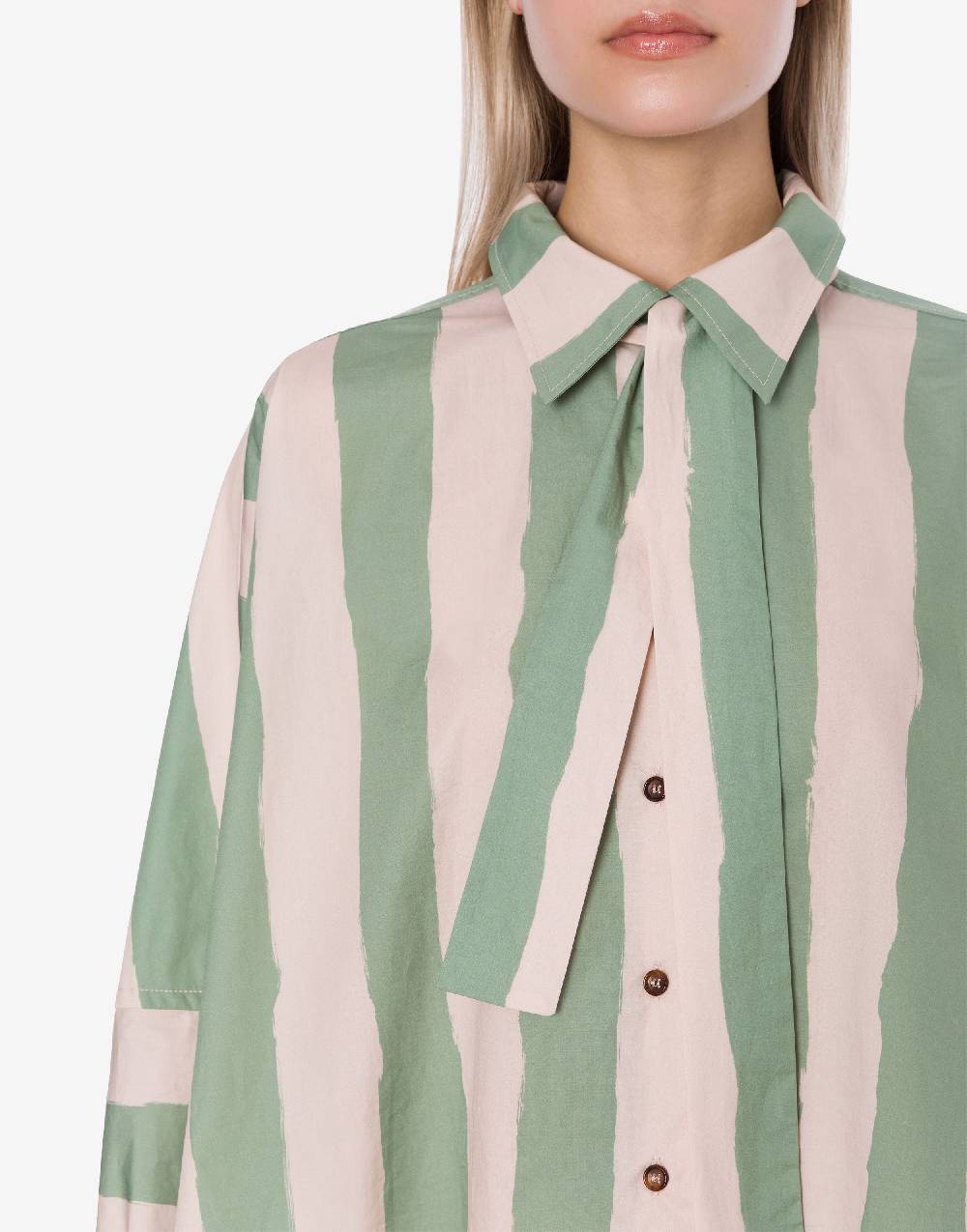 Philosophy Di Lorenzo Serafini Camicia crop a righe in cotone stretch Novità