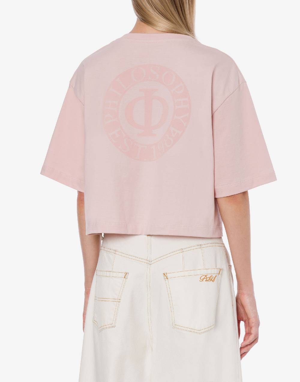 Philosophy Di Lorenzo Serafini T-shirt crop in jersey con logo Offerte