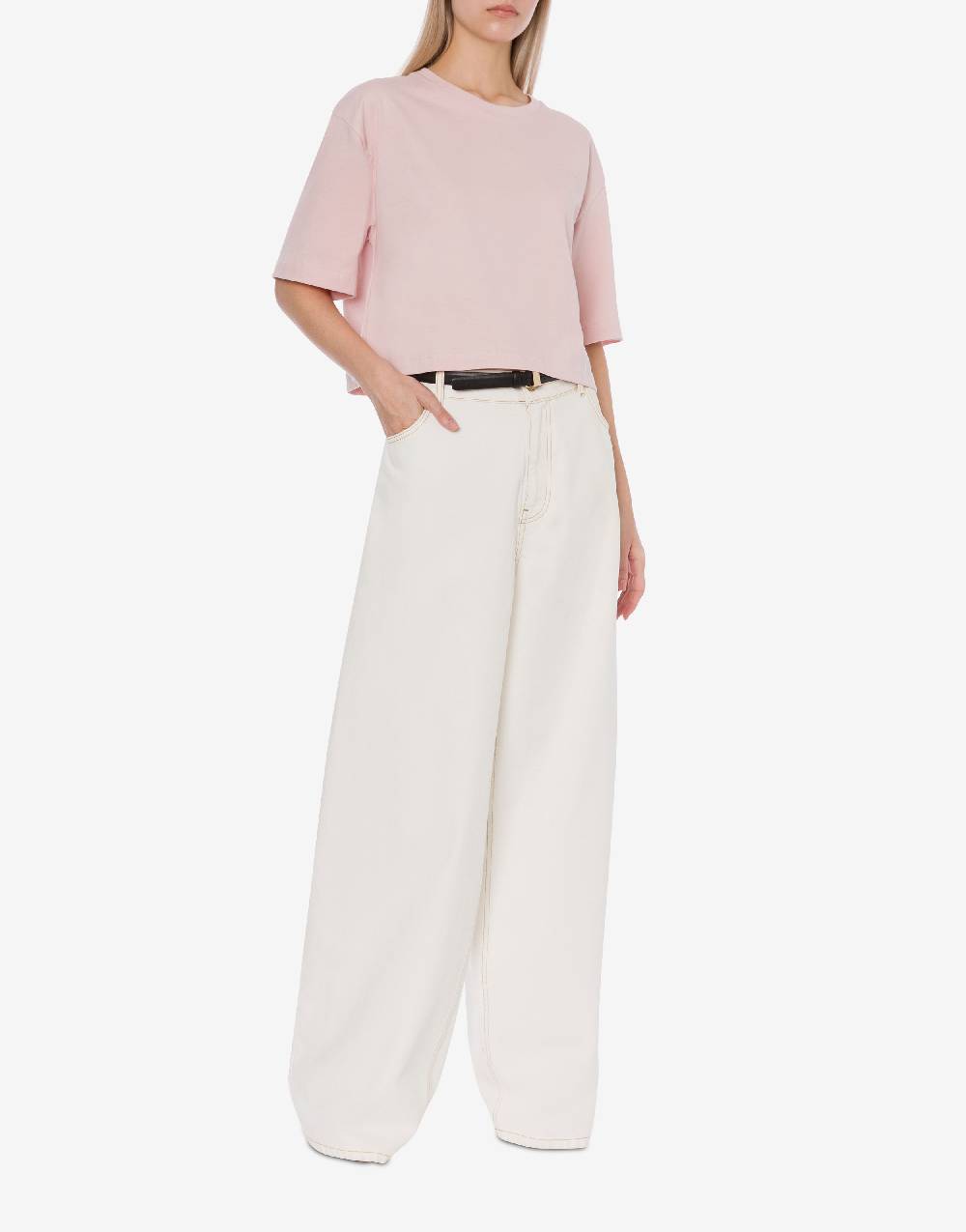 Philosophy Di Lorenzo Serafini T-shirt crop in jersey con logo Offerte