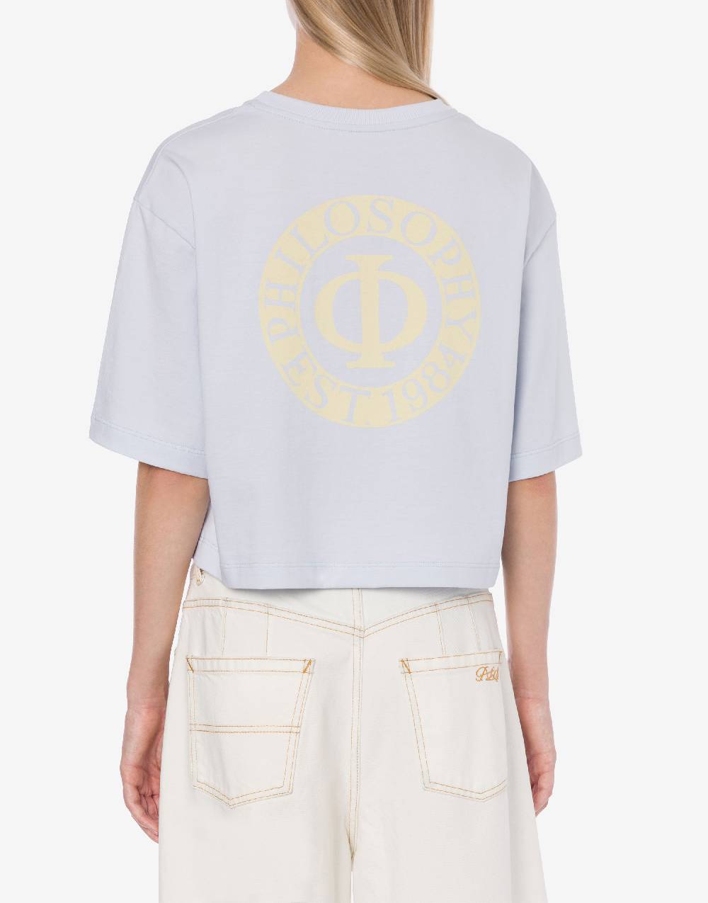 Philosophy Di Lorenzo Serafini T-shirt crop in jersey con logo Hotsell