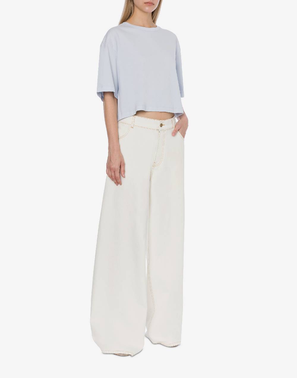 Philosophy Di Lorenzo Serafini T-shirt crop in jersey con logo Hotsell