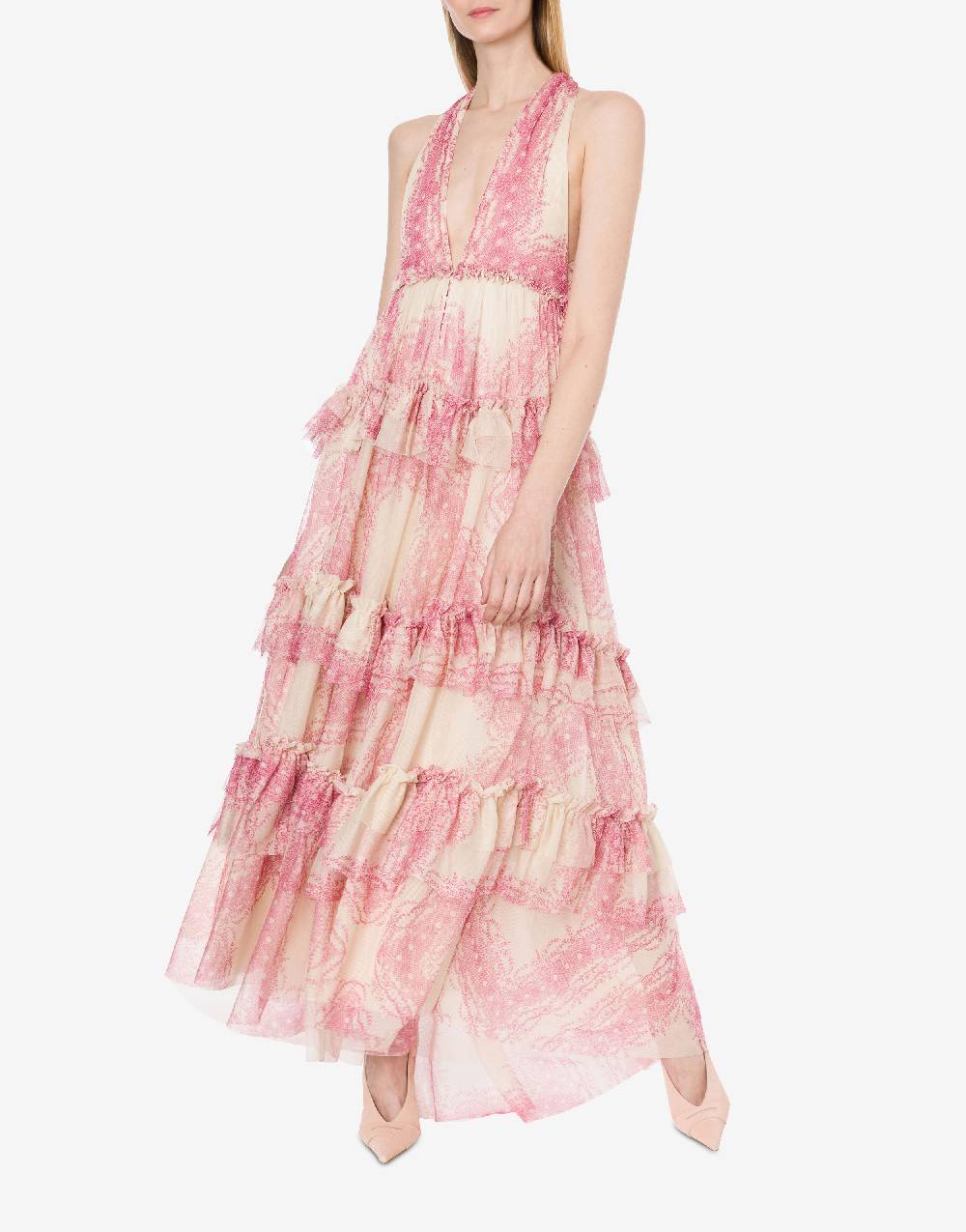 Philosophy Di Lorenzo Serafini Abito a balze in tulle stampato Vendite Flash