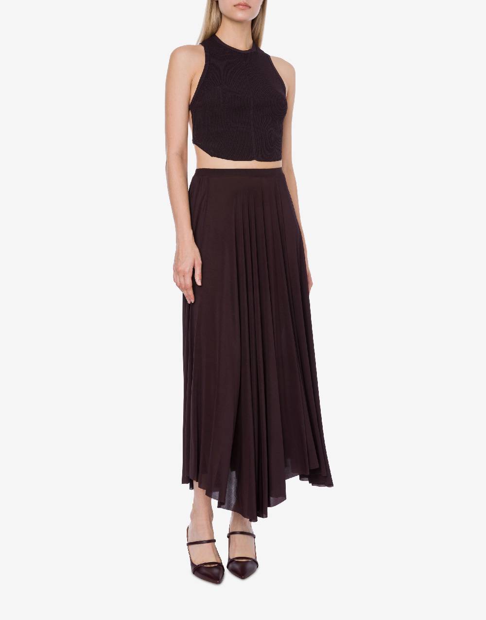 Philosophy Di Lorenzo Serafini Top crop a costine stretch con piercing Offerta esclusiva