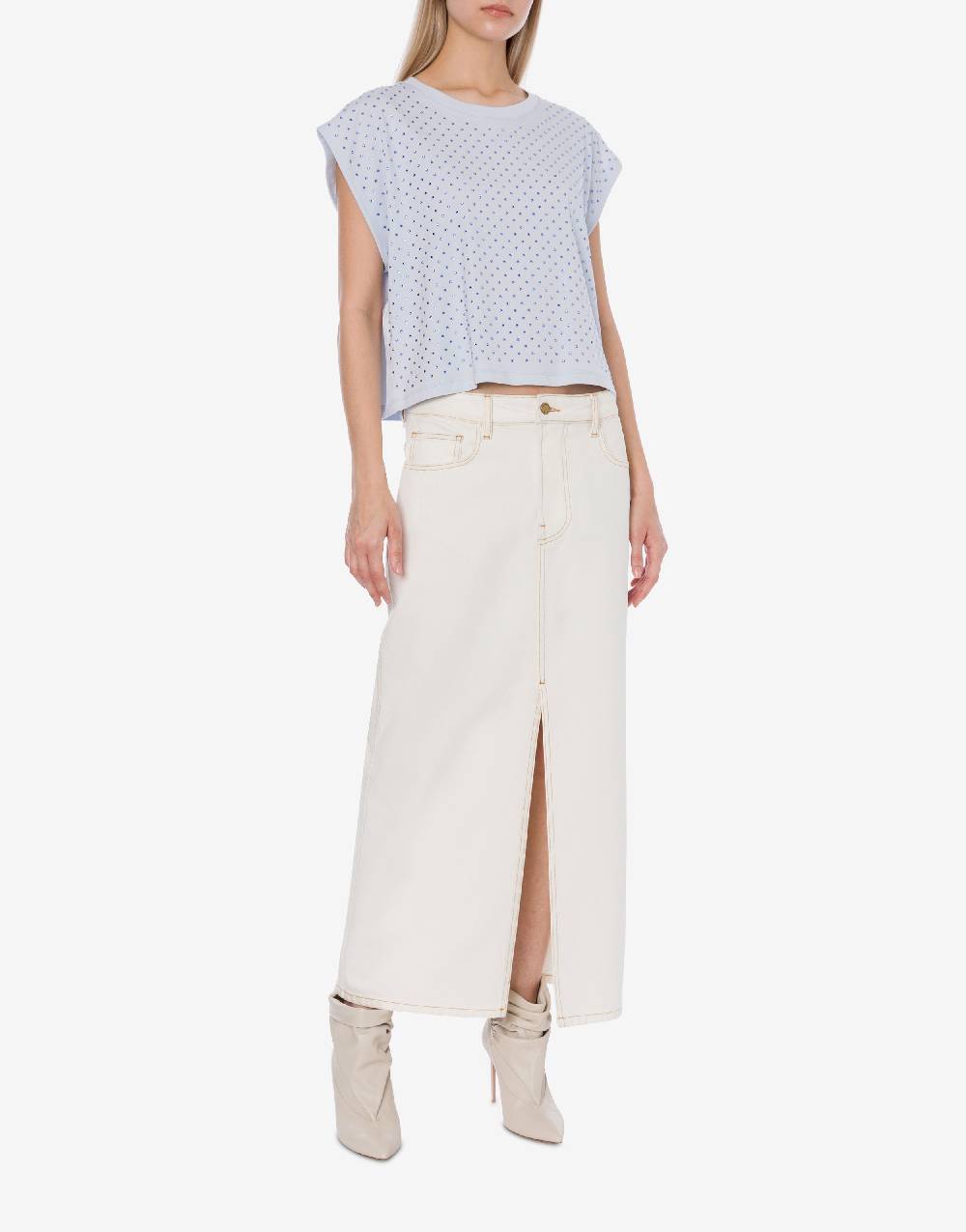 Philosophy Di Lorenzo Serafini T-shirt in jersey con strass Offerta Pasqua