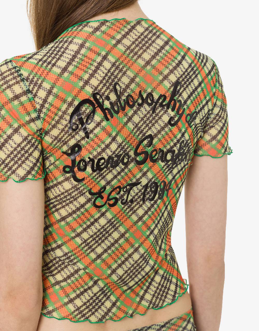 Philosophy Di Lorenzo Serafini T-shirt beachwear in tulle Check Offerte stagionali