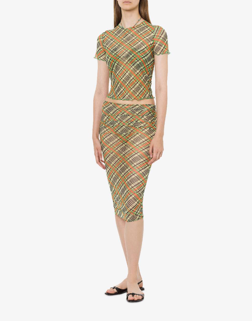 Philosophy Di Lorenzo Serafini T-shirt beachwear in tulle Check Offerte stagionali