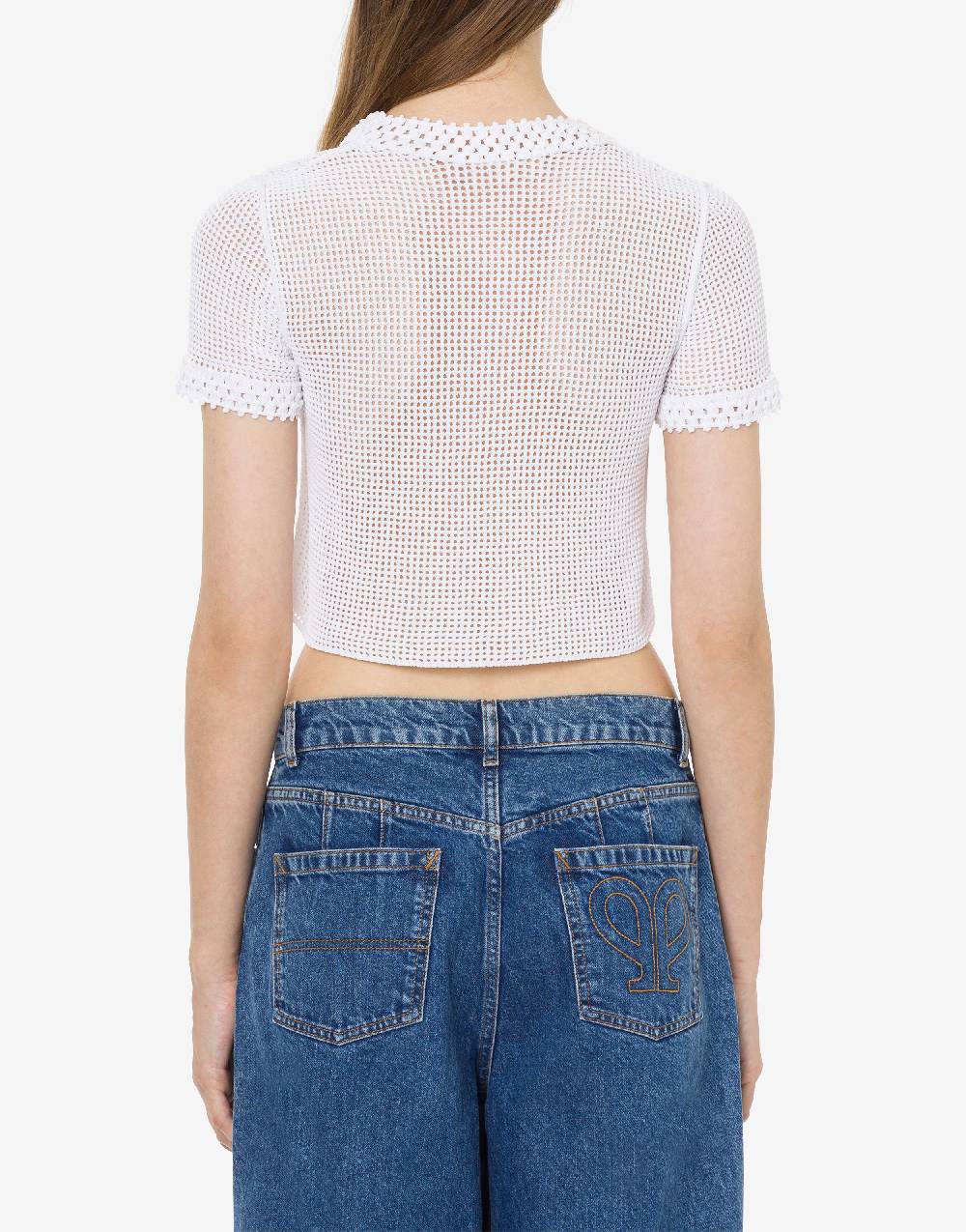 Philosophy Di Lorenzo Serafini Maglia crop in rete stretch Doppia P Super Saving Price