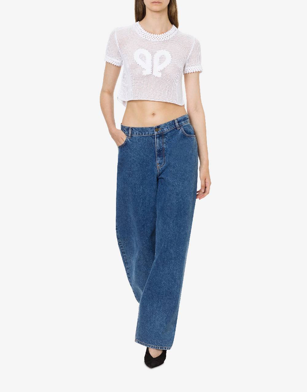Philosophy Di Lorenzo Serafini Maglia crop in rete stretch Doppia P Super Saving Price