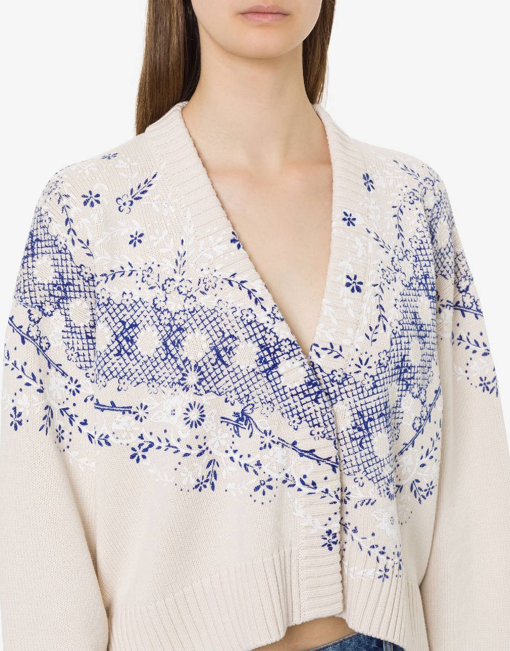 Philosophy Di Lorenzo Serafini Cardigan in cotone e lana con stampa Rilascio limitato