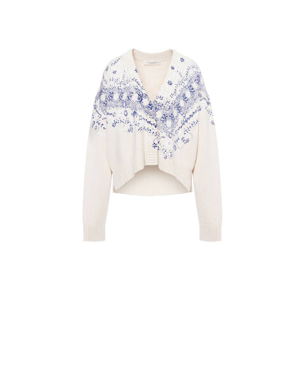 Philosophy Di Lorenzo Serafini Cardigan in cotone e lana con stampa Rilascio limitato
