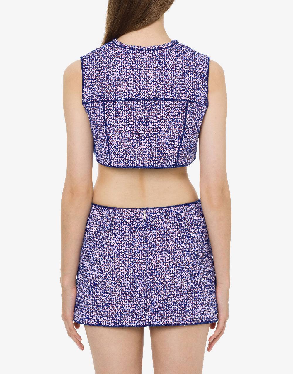 Philosophy Di Lorenzo Serafini Gilet crop in stuoia bouclé Ultimi tre giorni
