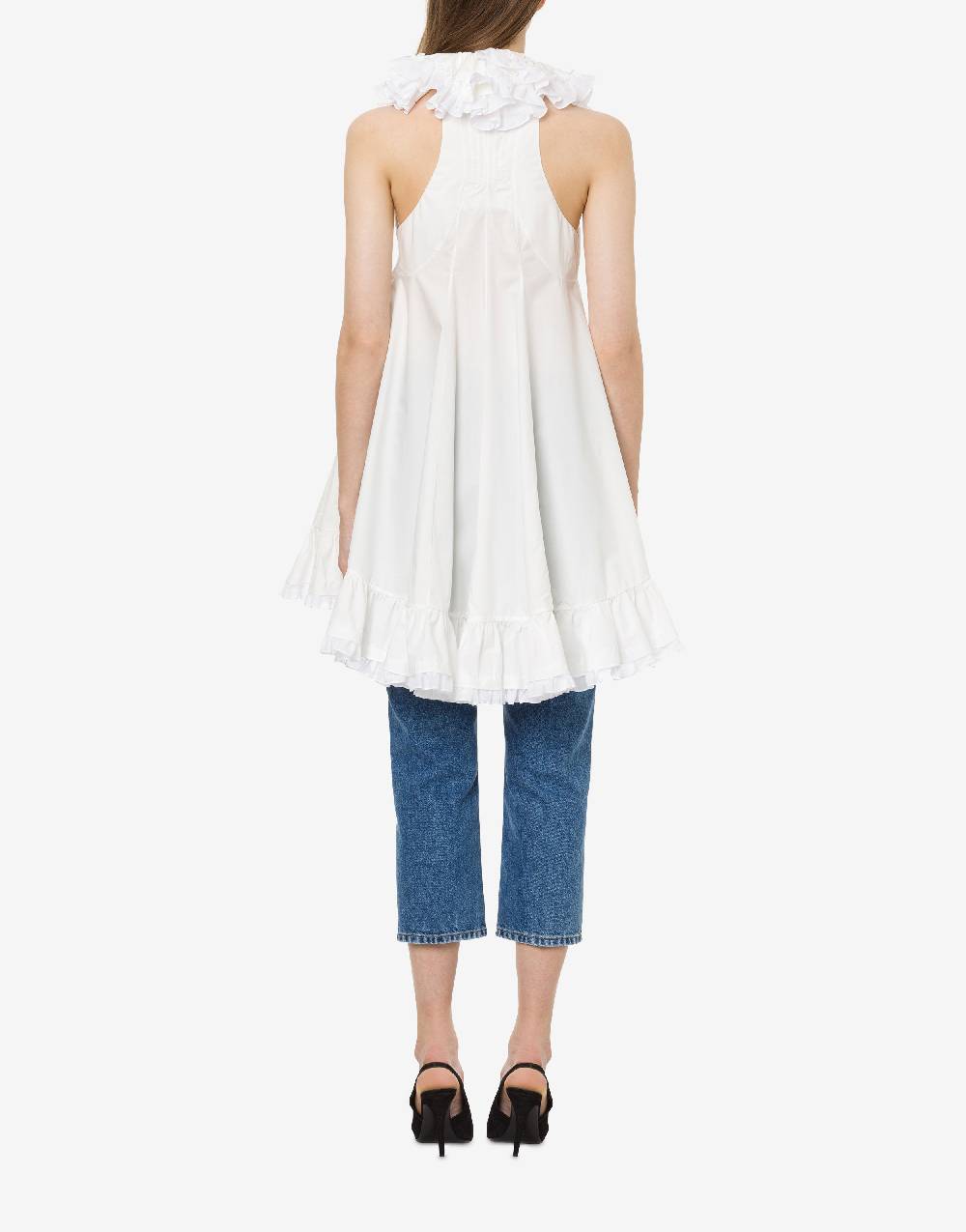 Philosophy Di Lorenzo Serafini Top gilet in popeline con ruches Ultimo giorno