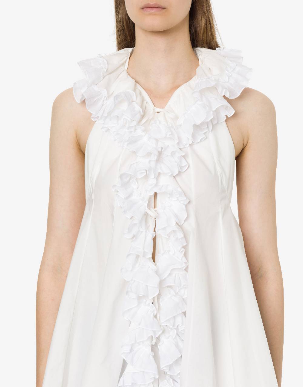 Philosophy Di Lorenzo Serafini Top gilet in popeline con ruches Ultimo giorno