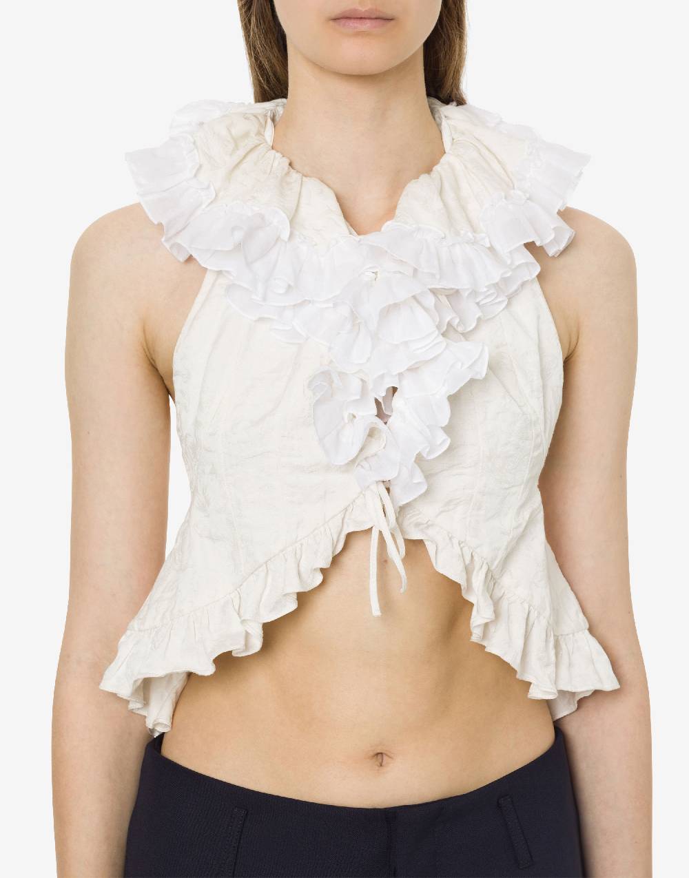 Philosophy Di Lorenzo Serafini Gilet crop in cotone jacquard Promozione temporanea