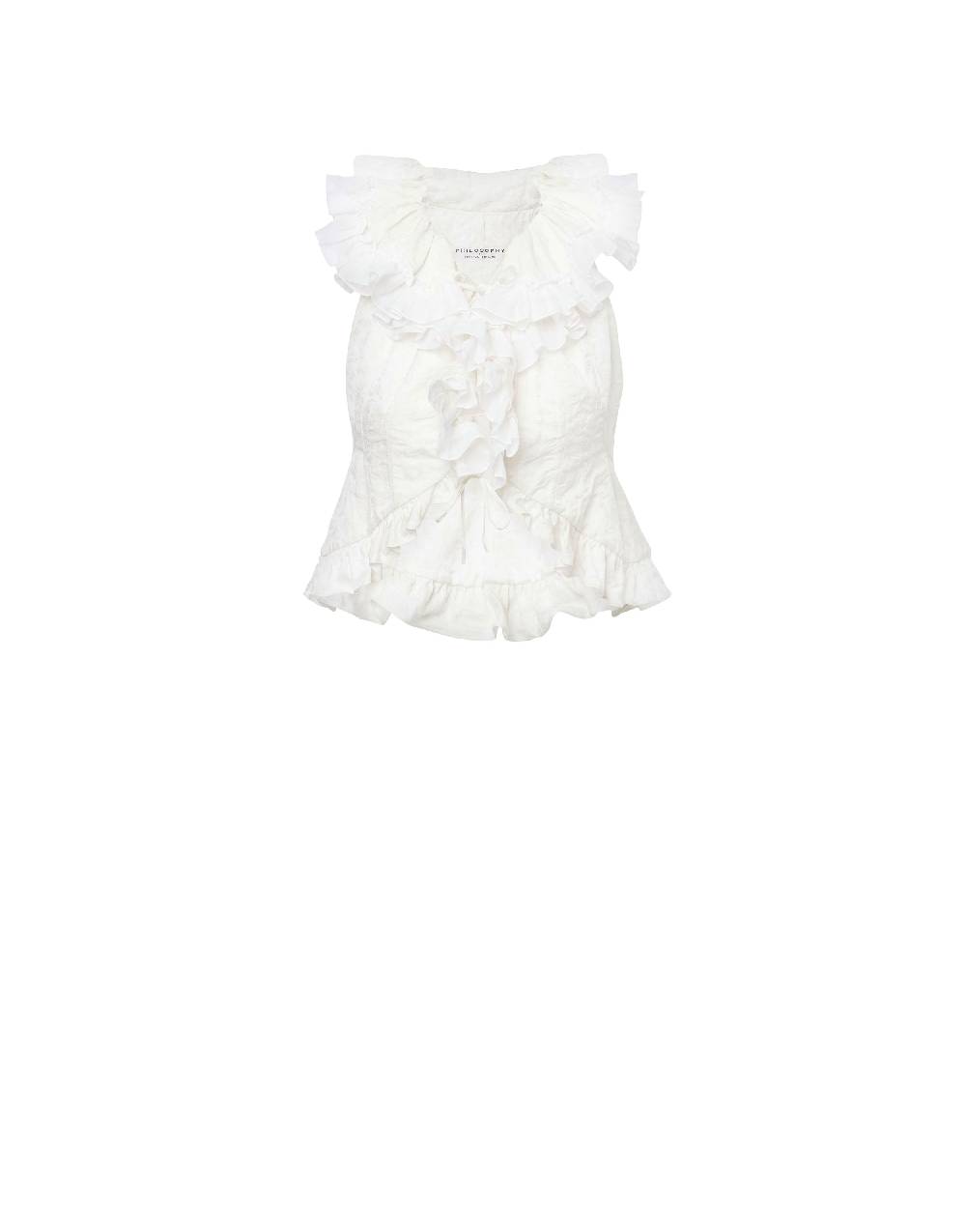 Philosophy Di Lorenzo Serafini Gilet crop in cotone jacquard Promozione temporanea