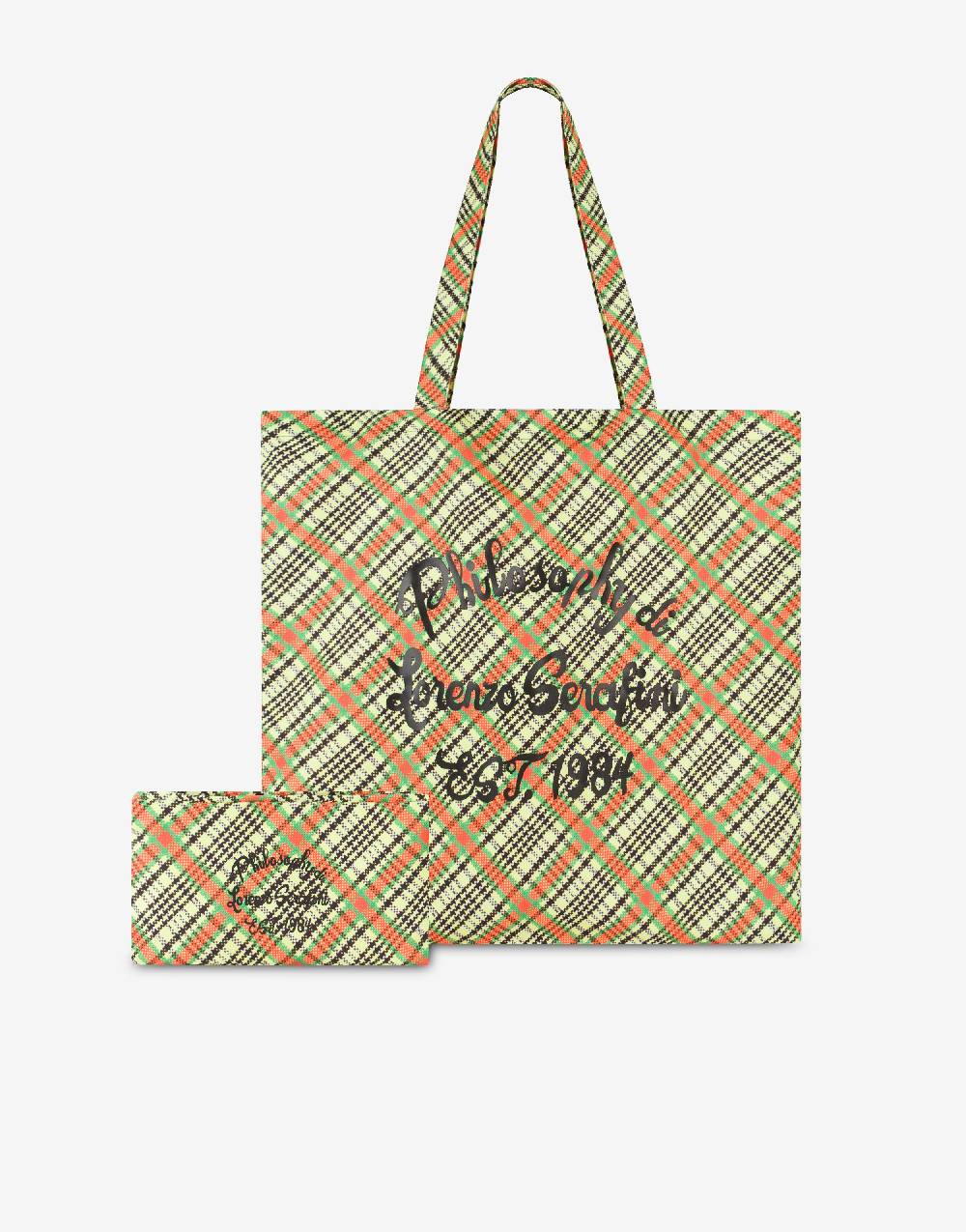 Philosophy Di Lorenzo Serafini Shopper beachwear con stampa Check Offerta speciale della fabbrica