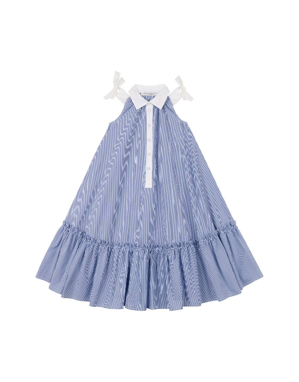 Philosophy Di Lorenzo Serafini Kids abito in popeline rigato con fiocchi Black Friday Prezzi
