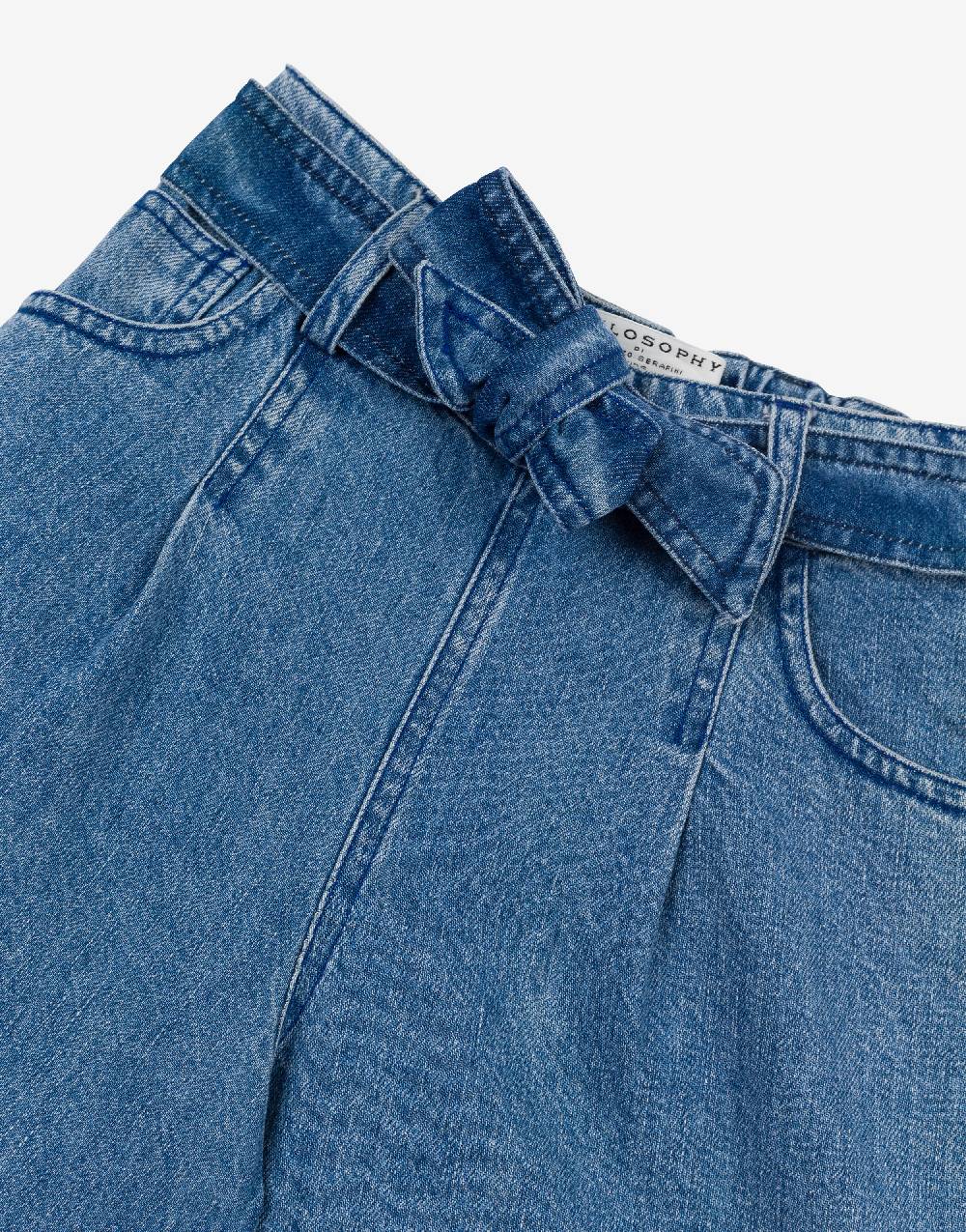 Philosophy Di Lorenzo Serafini Kids short in denim con patch 'doppia P' Italia