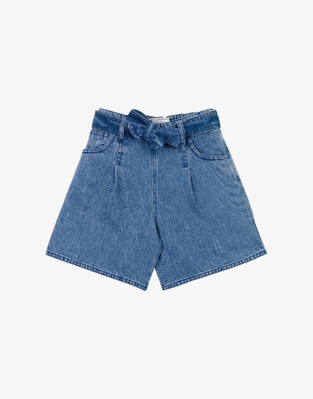 Philosophy Di Lorenzo Serafini Kids short in denim con patch 'doppia P' Italia