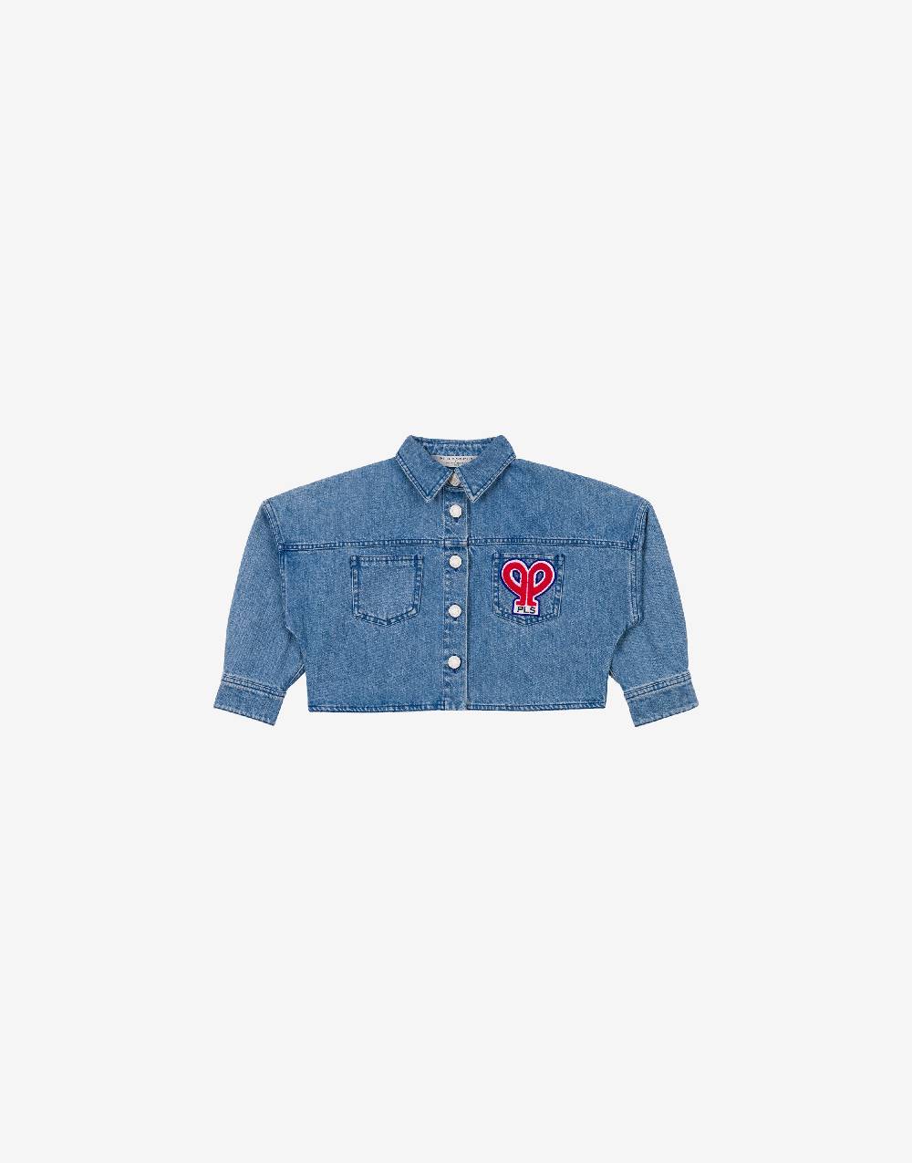 Philosophy Di Lorenzo Serafini Kids giacca crop in denim con patch 'doppia p' Qualità Garantita