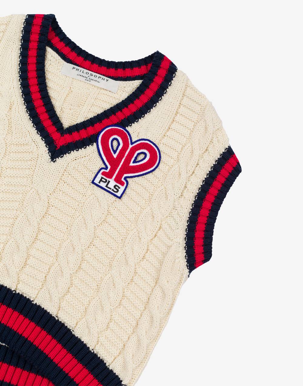 Philosophy Di Lorenzo Serafini Kids gilet in maglia con patch 'doppia P' Fino Al -60%