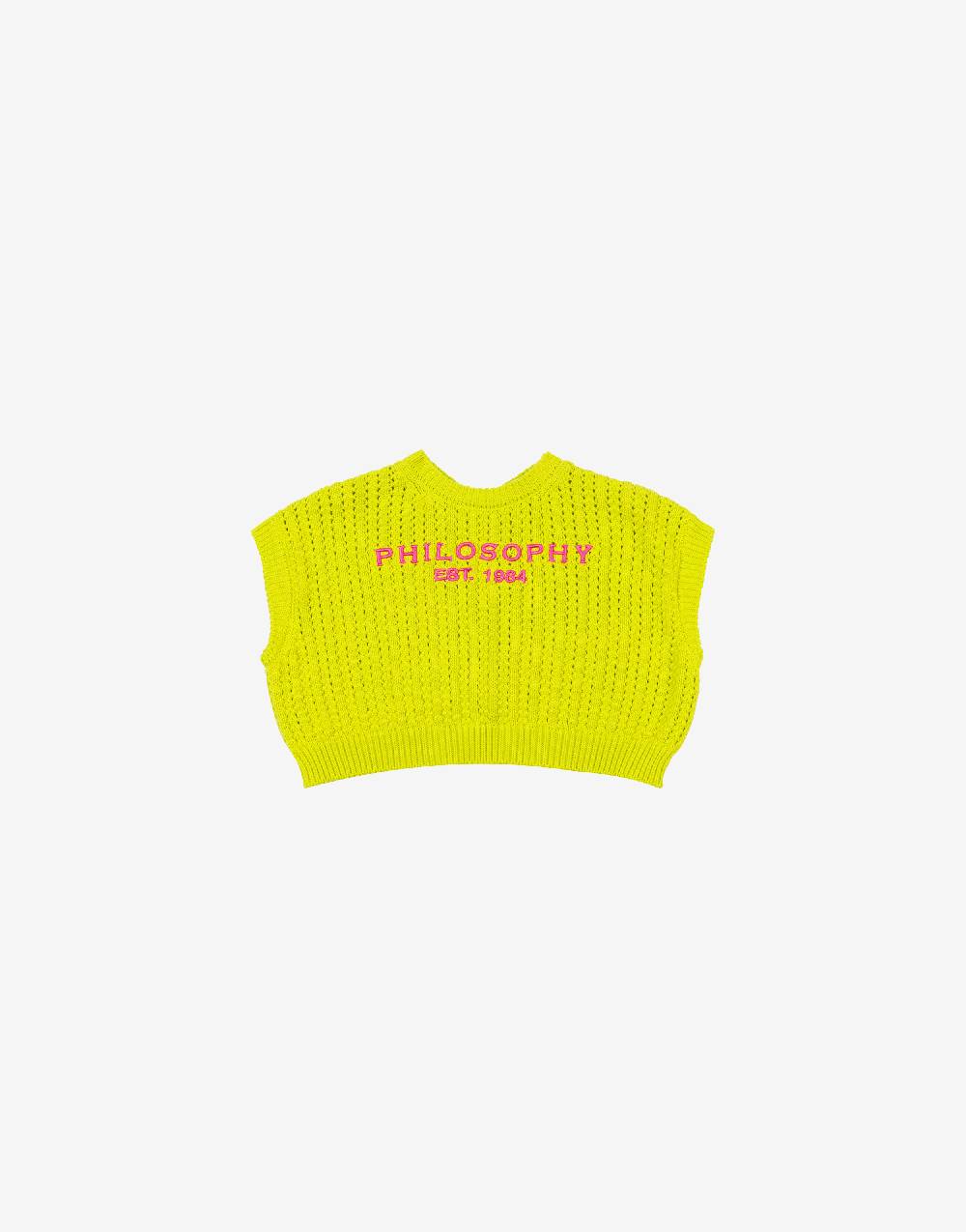 Philosophy Di Lorenzo Serafini Kids gilet in maglia con ricamo logo Shopping Online